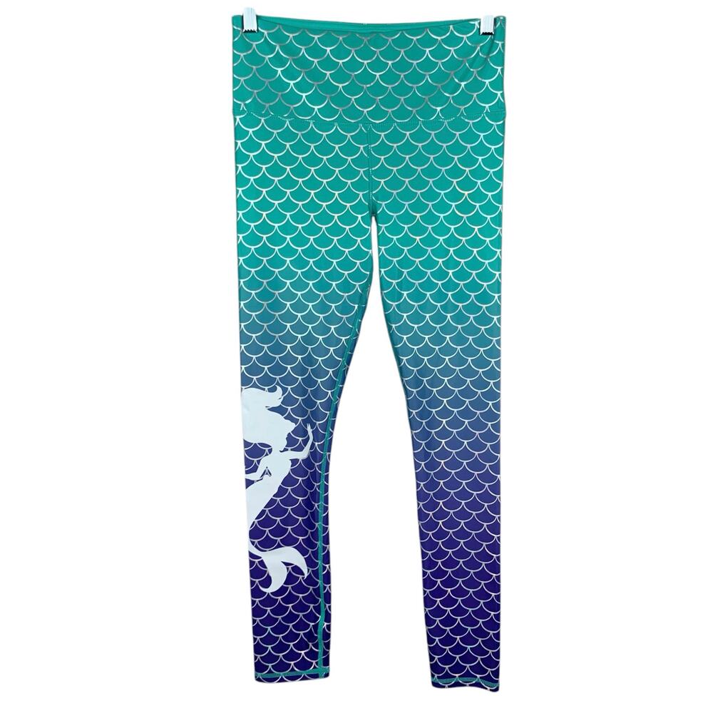 Disney Oh My Ariel Leggings Little Mermaid Green Purple Ombre Scales Women's XS